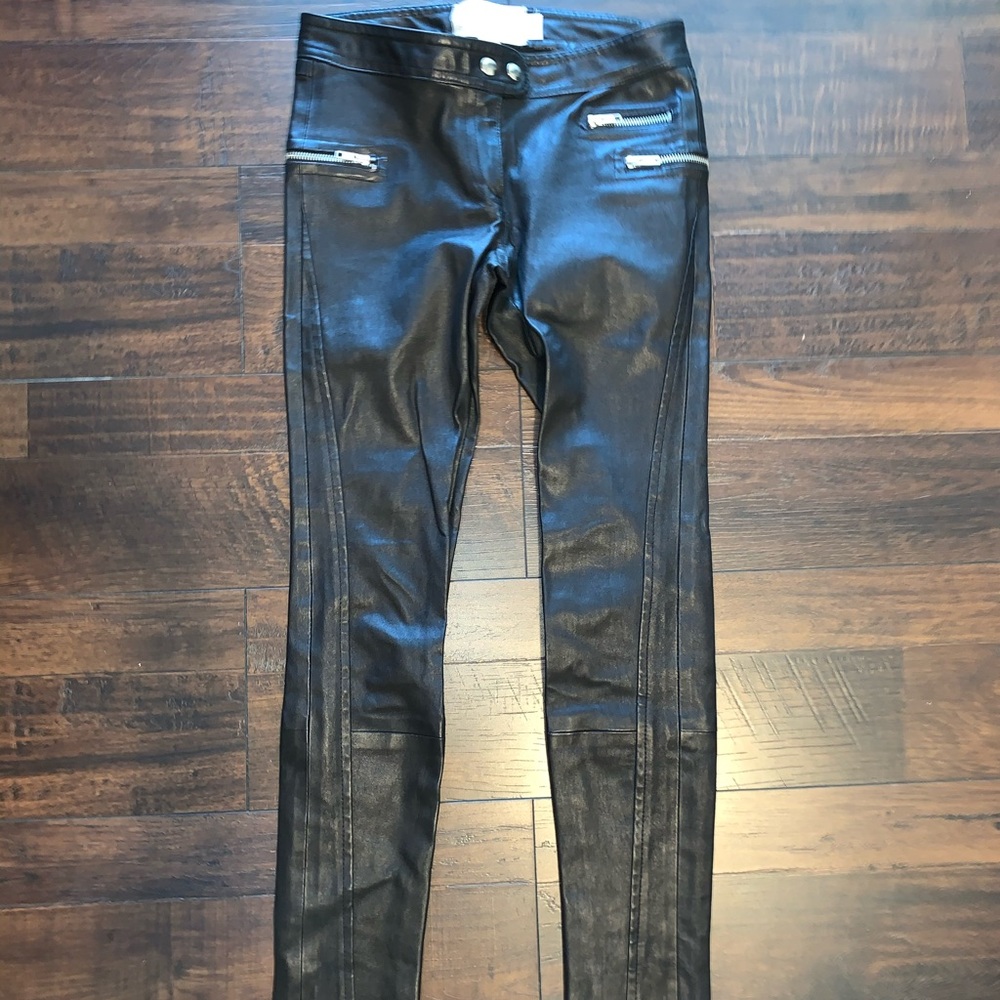 Vintage Rebecca Minkoff black skinny leather pants
